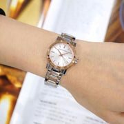 Burberry The City Silver Dial Two Tone Steel Strap Watch for Women - BU9205