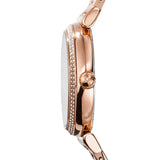Michael Kors Catlin Black Dial Rose Gold Steel Strap Watch for Women - MK3339