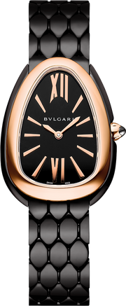 Bvlgari Serpenti Seduttori Black Dial Black Steel Strap Watch for Women - SERPENTI103704