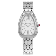 Bvlgari Serpenti Seduttori Diamonds Silver Dial Silver Steel Strap Watch for Women - SERPENTI103361