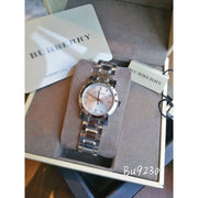 Burberry The City Silver Diamonds Dial Silver Steel Strap Watch for Women - BU9230