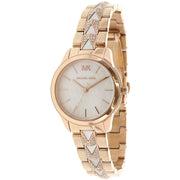 Michael Kors Runway Mercer Mother of Pearl White Dial Two Tone Steel Strap Watch For Women - MK6674