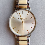 Coach Business Analog Silver Dial Two Tone Steel Strap Watch for Men - 14602432