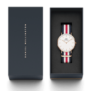 Daniel Wellington Classic Canterbury White Dial Two Tone NATO Strap Watch For Women - DW00100030