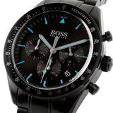 Hugo Boss Trophy Chronograph Black Dial Black Steel Strap Watch for Men - 1513675