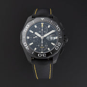 Tag Heuer Aquaracer Chronograph PVD Black Dial Black Nylon Strap Watch for Men - CAY218A.FC6361
