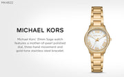 Michael Kors Sage Analog White Dial Gold Steel Strap Watch for Women - MK4822