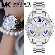 Michael Kors Bradshaw Quartz Silver Dial Silver Steel Strap Watch For Women - MK6320