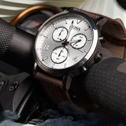 Hugo Boss Spirit White Dial Brown Nylon Strap Watch for Men - 1513690