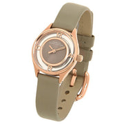 Marc Jacobs Tether Grey Dial Grey Leather Strap Watch for Women - MBM1375