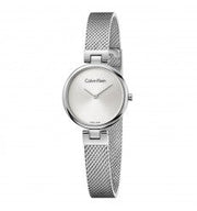 Calvin Klein Authentic Silver Dial Silver Mesh Bracelet Watch for Women - K8G23126