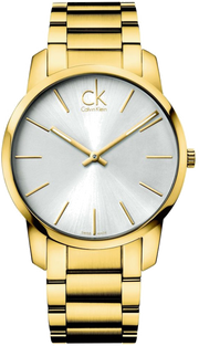 Calvin Klein City Silver Dial Gold Steel Strap Watch for Men - K2G21546