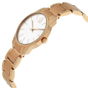 Calvin Klein City White Mother of Pearl Dial Rose Gold Steel Strap Watch for Women - K2G23646