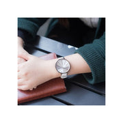 Calvin Klein Equal White Dial White Leather Strap Watch for Women - K3E231L6