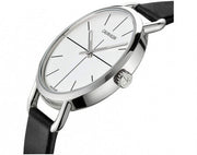 Calvin Klein Evan White Dial Black Leather Strap Watch for Women - K7B231CY
