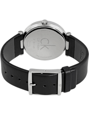 Calvin Klein Sight Silver Dial Black Leather Strap Watch for Men - K1S21120