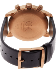 Calvin Klein City Chronograph Black Dial Black Leather Strap Watch for Men - K2G17TC1