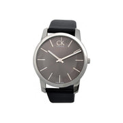 Calvin Klein City Black Dial Black Leather Strap Watch for Men - K2G21107