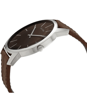 Calvin Klein City Brown Dial Brown Leather Strap Watch for Men - K2G211GK