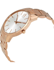 Calvin Klein City White Dial Rose Gold Steel Strap Watch for Men - K2G21646