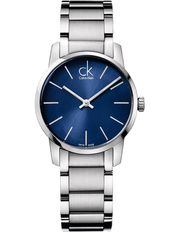 Calvin Klein City Blue Dial Silver Steel Strap Watch for Women - K2G2314N