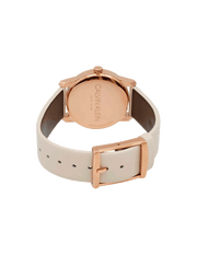 Calvin Klein City Silver Dial White Leather Strap Watch for Women - K2G236X6
