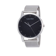 Calvin Klein City Chronograph Black Dial Silver Mesh Bracelet Watch for Men - K2G2G121