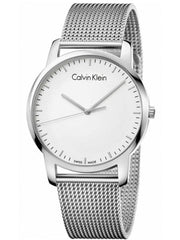 Calvin Klein City Chronograph White Dial Silver Mesh Bracelet Watch for Men - K2G2G126