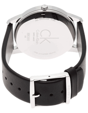 Calvin Klein City White Dial Black Leather Strap Watch for Men - K2G2G1CD