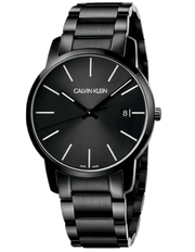 Calvin Klein City Quartz Black Dial Black Steel Strap Watch for Men - K2G2G4B1