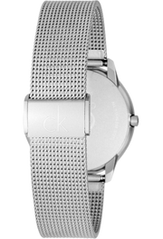 Calvin Klein Minimal Grey Dial Silver Mesh Bracelet Watch for Men - K3M22124