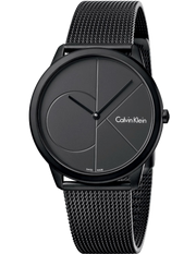 Calvin Klein Minimal Black Dial Black Mesh Bracelet Watch for Men - K3M514B1
