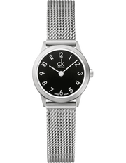 Calvin Klein Minimal Black Dial Silver Mesh Bracelet Watch for Women - K3M53151