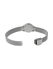 Calvin Klein Minimal Black Dial Silver Mesh Bracelet Watch for Women - K3M53151