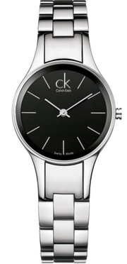 Calvin Klein Simplicity Black Dial Silver Steel Strap Watch for Women - K4323130