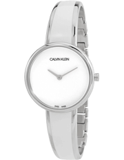 Calvin Klein Seduce White Dial Two Tone Steel Strap Watch for Women - K4E2N116