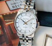 Calvin Klein Infinity Automatic Silver Dial Silver Steel Strap Watch for Men - K5S34146
