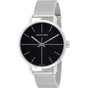 Calvin Klein Even Black Dial Silver Mesh Bracelet Watch for Women - K7B21121