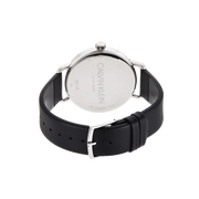 Calvin Klein Even White Dial Black Leather Strap Watch for Women - K7B211C6