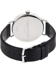 Calvin Klein Even White Dial Black Leather Strap Watch for Women - K7B211C6