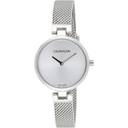 Calvin Klein Authentic Silver Dial Silver Mesh Bracelet Watch for Women - K8G23126