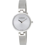Calvin Klein Authentic Silver Dial Silver Mesh Bracelet Watch for Women - K8G23126