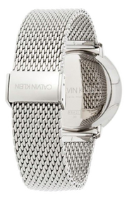 Calvin Klein White Dial Silver Mesh Bracelet Watch for Women - K8M21126