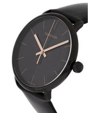 Calvin Klein High Noon Quartz Black Dial Black Leather Strap Watch for Men - K8M214CB