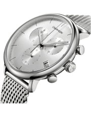 Calvin Klein High Noon Silver Dial Silver Mesh Bracelet Watch for Men - K8M27126