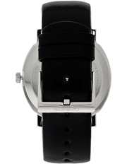 Calvin Klein Posh Silver Dial Black Leather Strap Watch for Men - K8Q311C6