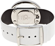 Calvin Klein Glam Transparent Dial White Leather Strap Watch for Women - K9423101