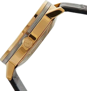 Calvin Klein Post Minimal Gold  Dial Black Leather Strap Watch For Men - K7621501