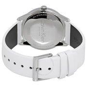Calvin Klein Steady Silver Dial White Leather Strap Watch for Women - K7Q211L6