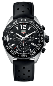 Tag Heuer Formula 1 Black Dial Black Leather Strap Watch for Men - CAZ1010.FT8024